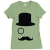 moustache gentleman Ladies Fitted T-Shirt