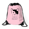 CHECK MEOWT Drawstring Bags