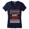 santa only comes once a year aunt is always here to cheer Women's V-Neck T-Shirt
