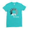 buffering  funny retro loading computer console fashion party Ladies Fitted T-Shirt