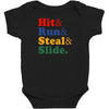 Hit Run Steal  Slide Baby Bodysuit