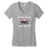 case ih red tractor boy comin' through Women's V-Neck T-Shirt