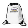 will run for ice cream Drawstring Bags