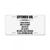 Super September Girl License Plate