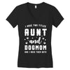 i have two titles aunt and dogmom and i rock them both Women's V-Neck T-Shirt