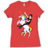 unicorn and human best friends Ladies Fitted T-Shirt
