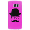 hat wayfarer glasses funny moustache hipster funny geek light tee shir Samsung Galaxy S7 Edge