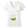 totoro sunflower Women's V-Neck T-Shirt