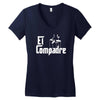 el compadre   the godfather in spanish espanol movie symbol mexcian te Women's V-Neck T-Shirt