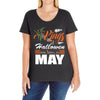 Halloween Kings Are Born In May Ladies Curvy T-Shirt