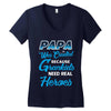 Papa Was Created because Grankids Need Real Heroes Women's V-Neck T-Shirt