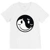 yin yang smiley V-Neck Tee