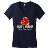 meat is murder tasty tasty murder Women's V-Neck T-Shirt