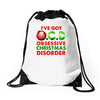 ocd obsessive christmas disorder Drawstring Bags