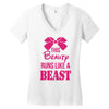 This Beauty Runs Like a Beast Women's V-Neck T-Shirt