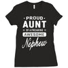 proud aunt of a freaking awesome nephew Ladies Fitted T-Shirt