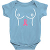breast with pink ribbon Baby Bodysuit