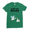 Baby On Board with Stork Ladies Fitted T-Shirt