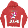 unicorns are born in june Zipper Hoodie