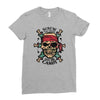 pirate zombie skull Ladies Fitted T-Shirt