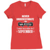 never underestimate an old man who was born in september Ladies Fitted T-Shirt