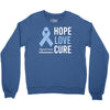 hope love cure stomach cancer awareness Crewneck Sweatshirt