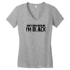 i'm black don't fuck with me black t shirt size s m l xl,,,,,, Women's V-Neck T-Shirt