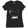 jaws chalk board movie licensed cotton blend adult Ladies Fitted T-Shirt