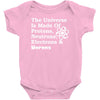 The Universe Is Made Of Protons Neutrons Electrons Morons Baby Bodysuit
