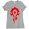 world of warcraft mists of pandaria horde Ladies Fitted T-Shirt