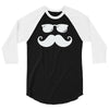hipster glasses and moustache 3/4 Sleeve Shirt