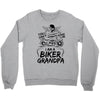 You Cant Scare Me I am Biker Grandpa Crewneck Sweatshirt