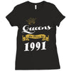 queens are born in 1991 Ladies Fitted T-Shirt