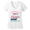A February Girl Like A Flowers Women's V-Neck T-Shirt