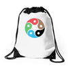 zentao symbol as evolution of the tao (yin yang) Drawstring Bags