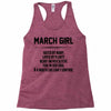 March Girl Hated By Many Racerback Tank