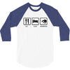 eat sleep snowboard mens black snowboarding t shirt wow 3/4 Sleeve Shirt