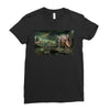 dinosaur attack Ladies Fitted T-Shirt