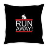 run away rabbit Throw Pillow