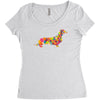 dachshund flower 2 Women's Triblend Scoop T-shirt