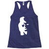sax player lady face optical illusion Racerback Tank