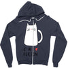 cat love person! Zipper Hoodie