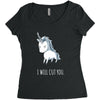 stabby the unicorn Women's Triblend Scoop T-shirt
