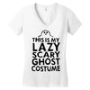 this is my lazy ghost costume 2 Women's V-Neck T-Shirt