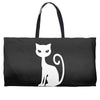 white cat funny Weekender Totes