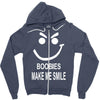 boobies make me smile Zipper Hoodie