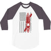 kayak american flag 3/4 Sleeve Shirt