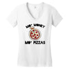 mo money mo pizzas 1 Women's V-Neck T-Shirt