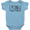 push button receive bacon t shirt funny awesome nerdy geeky humor tee Baby Onesie