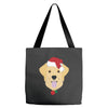 golden retriever dog with red santa's hat Tote Bags